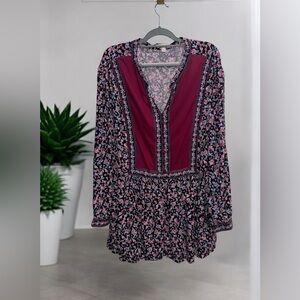 Woman Within Peasant Boho Top Woman’s 3X Floral Button Up Cottagecore Tunic